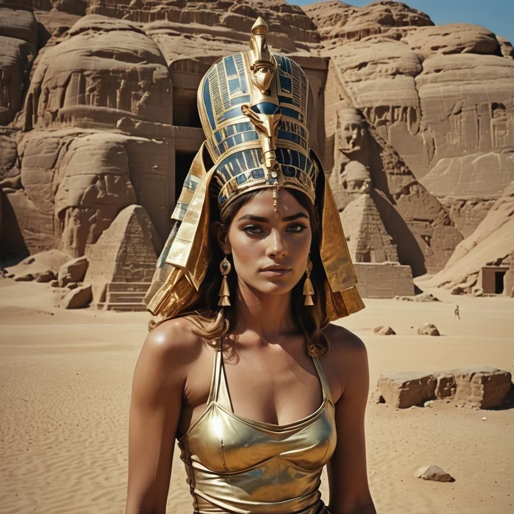 Egyptian Pharaoh Queen in Polaroid Colors