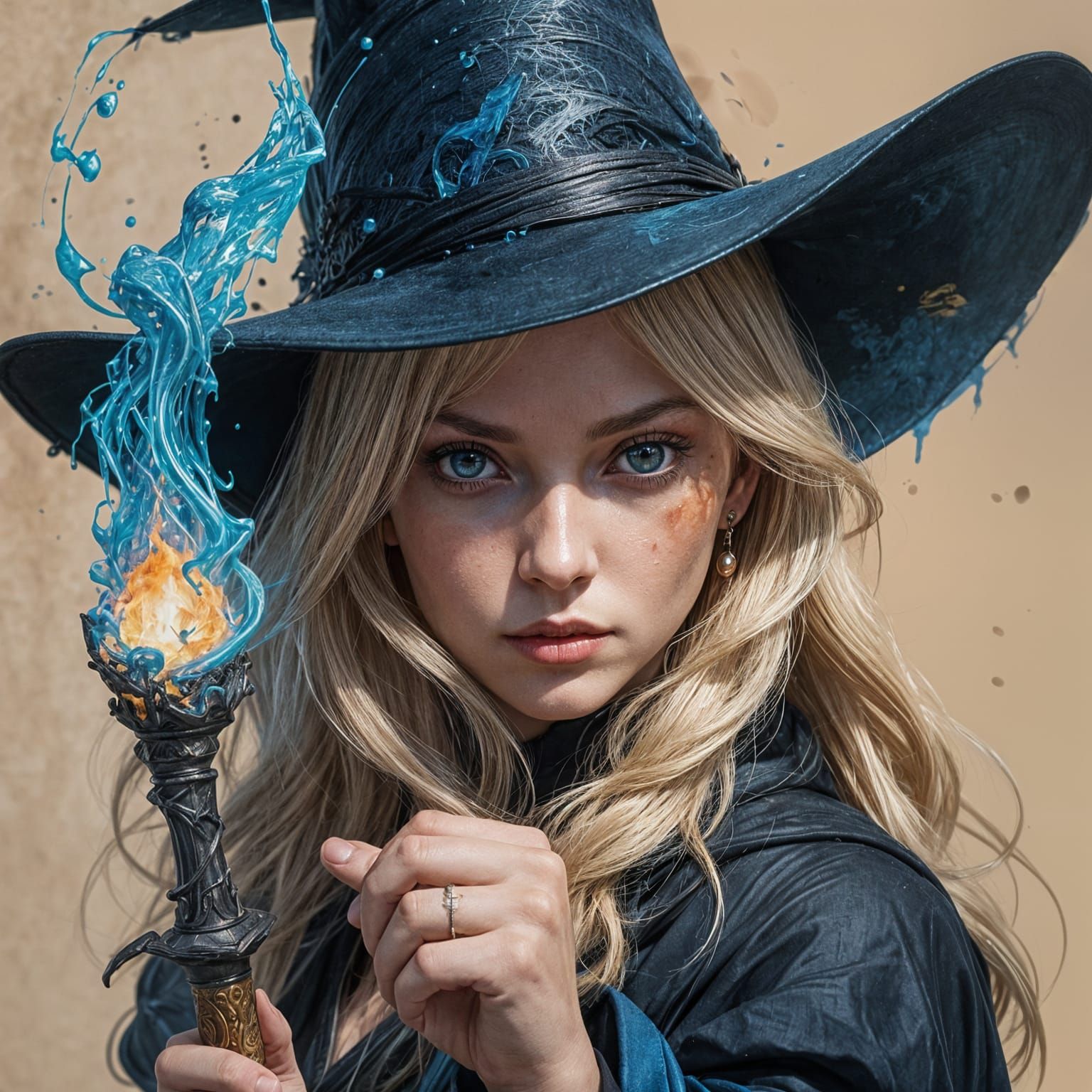 Ethereal Witch Portrait in Oil Painting Style