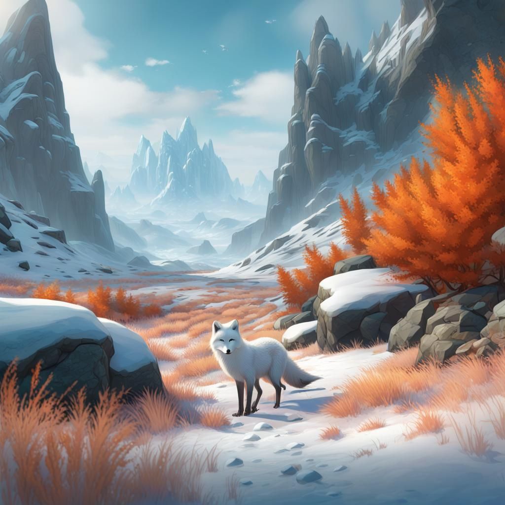 Tundra Biome with Arctic Animals, Hyperdetailed Rendering