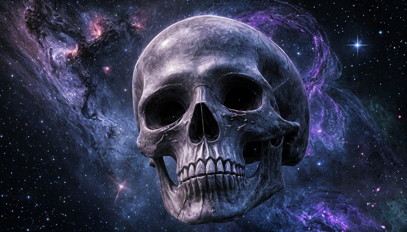 Crystalline Skull in Deep Space Digital Art