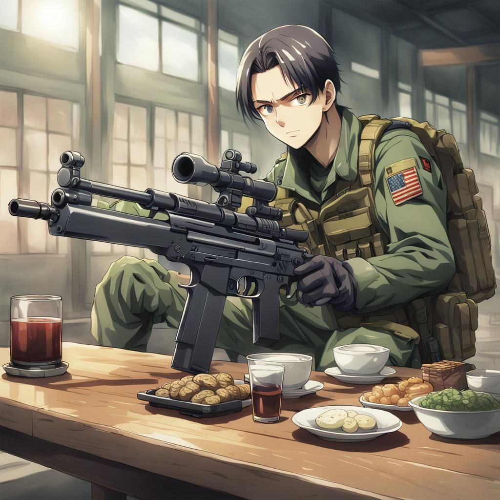 Tactical Military Gear in Anime Style