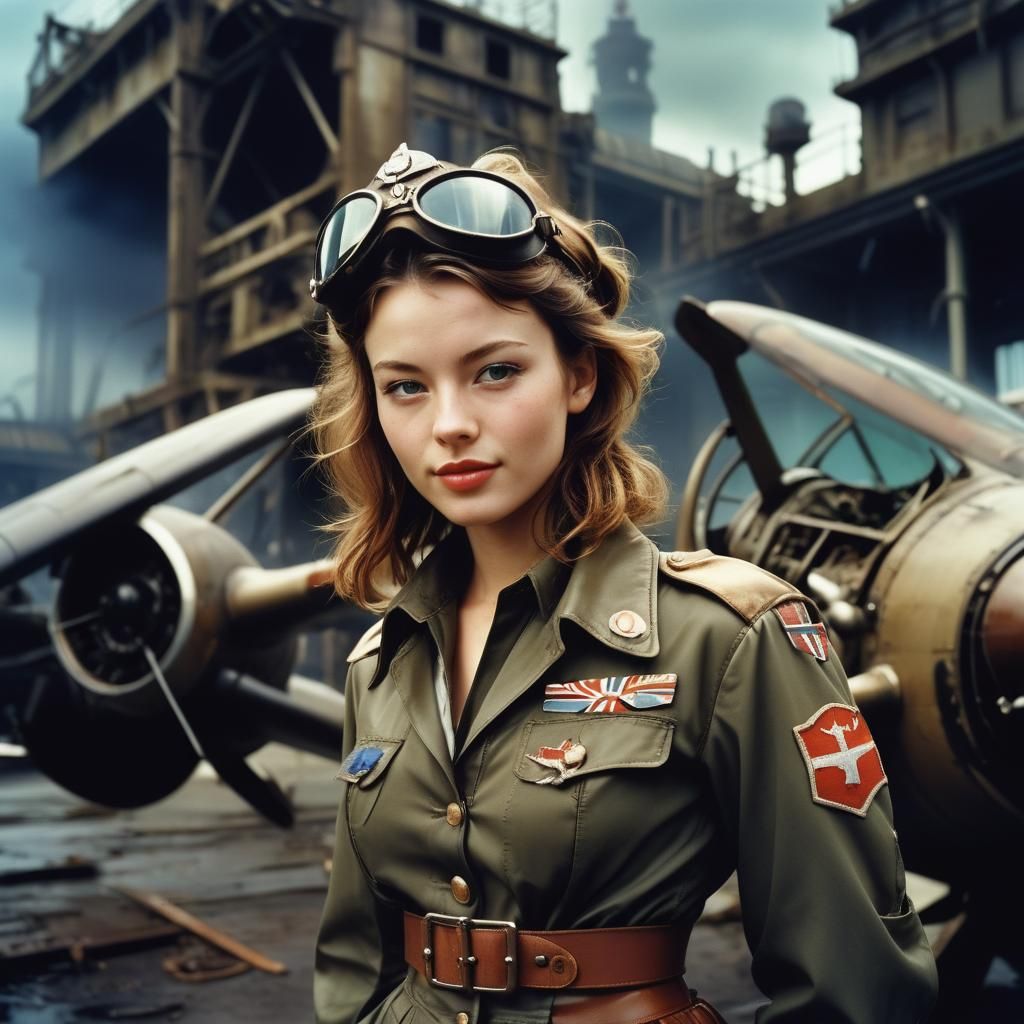 British WWII Pilot in Dark Romantic Portrait