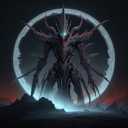 Insectoid Alien Concept Art in Ancient Temple