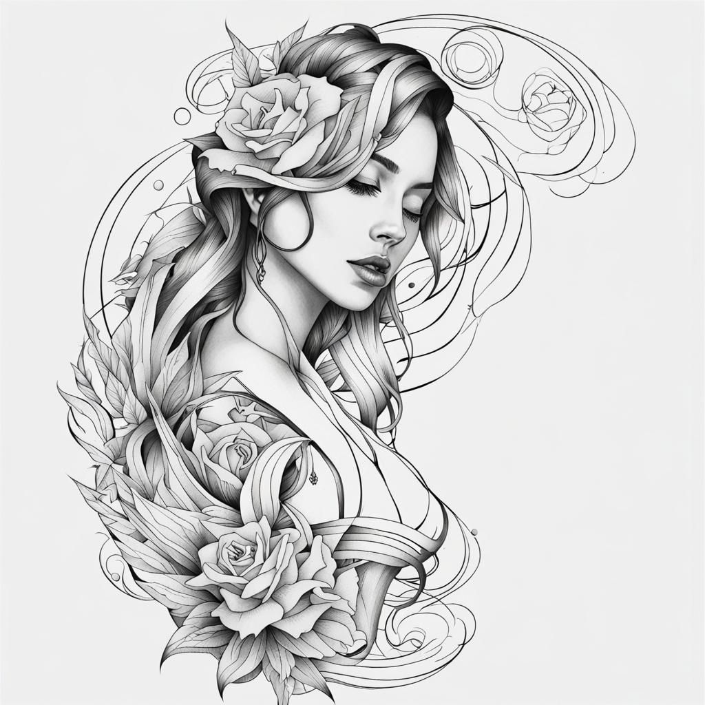 Minimalist Line Art Tattoo Design