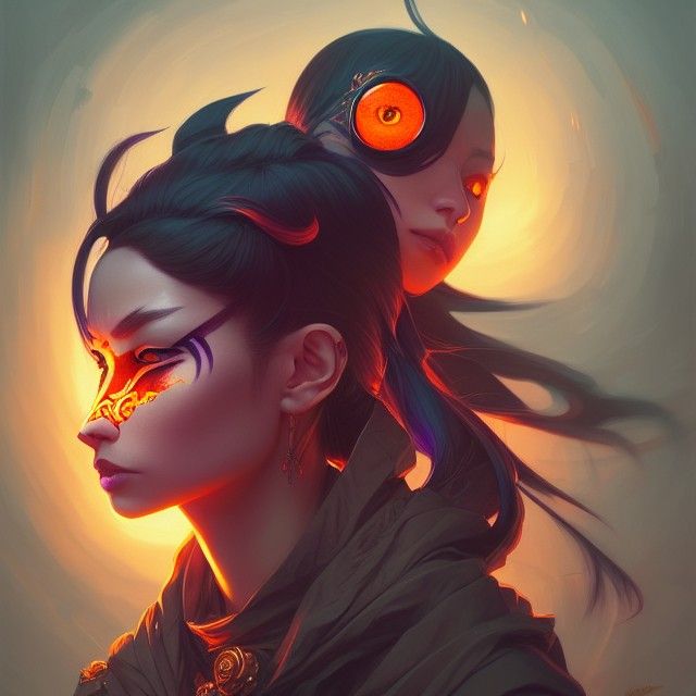 Orange Feline Ninja with Rinnegan Eyes