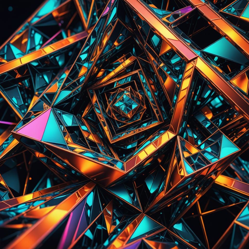 Surreal Geometric Shapes at Impossible Angles