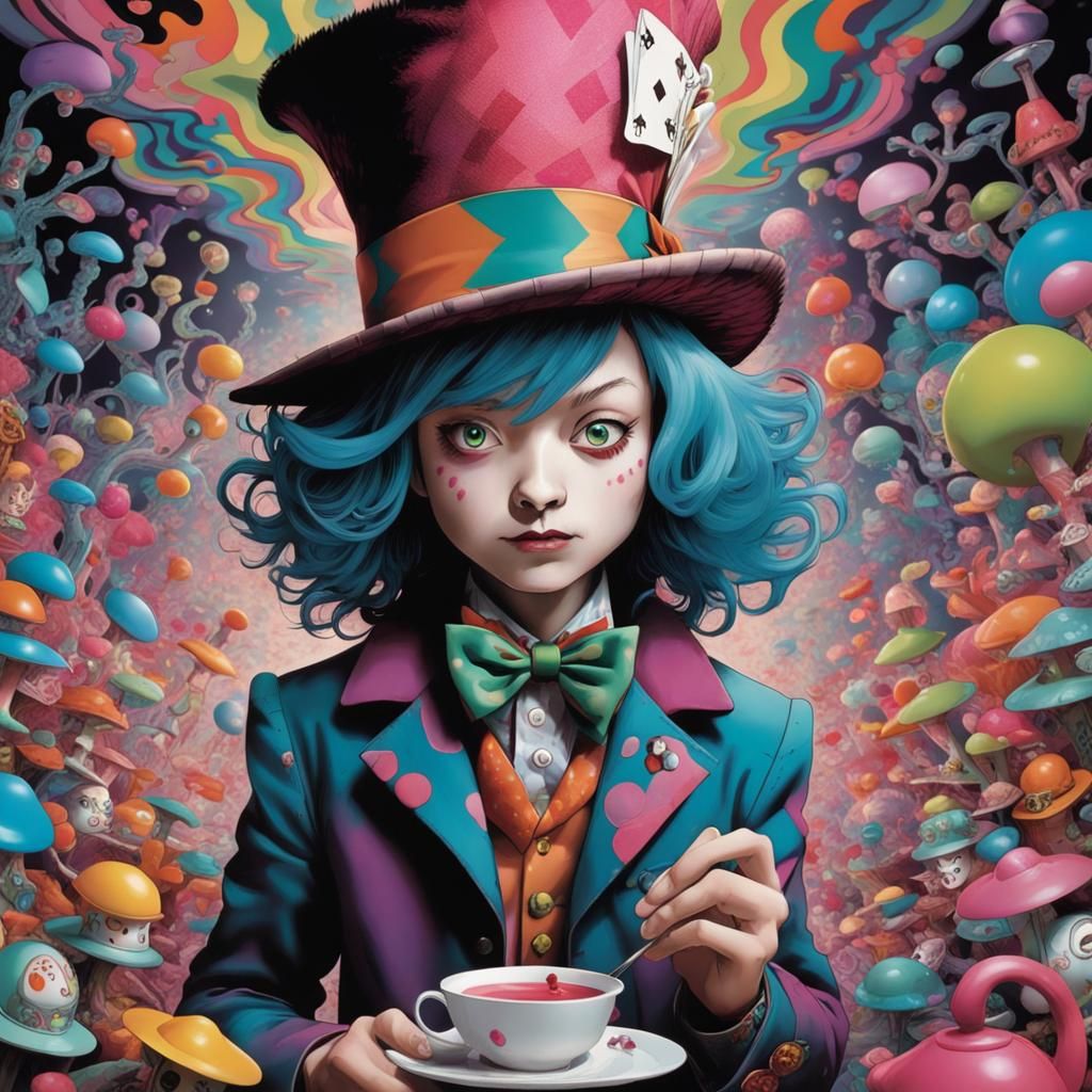 Mad Hatter in Micropop Psychedelic Style