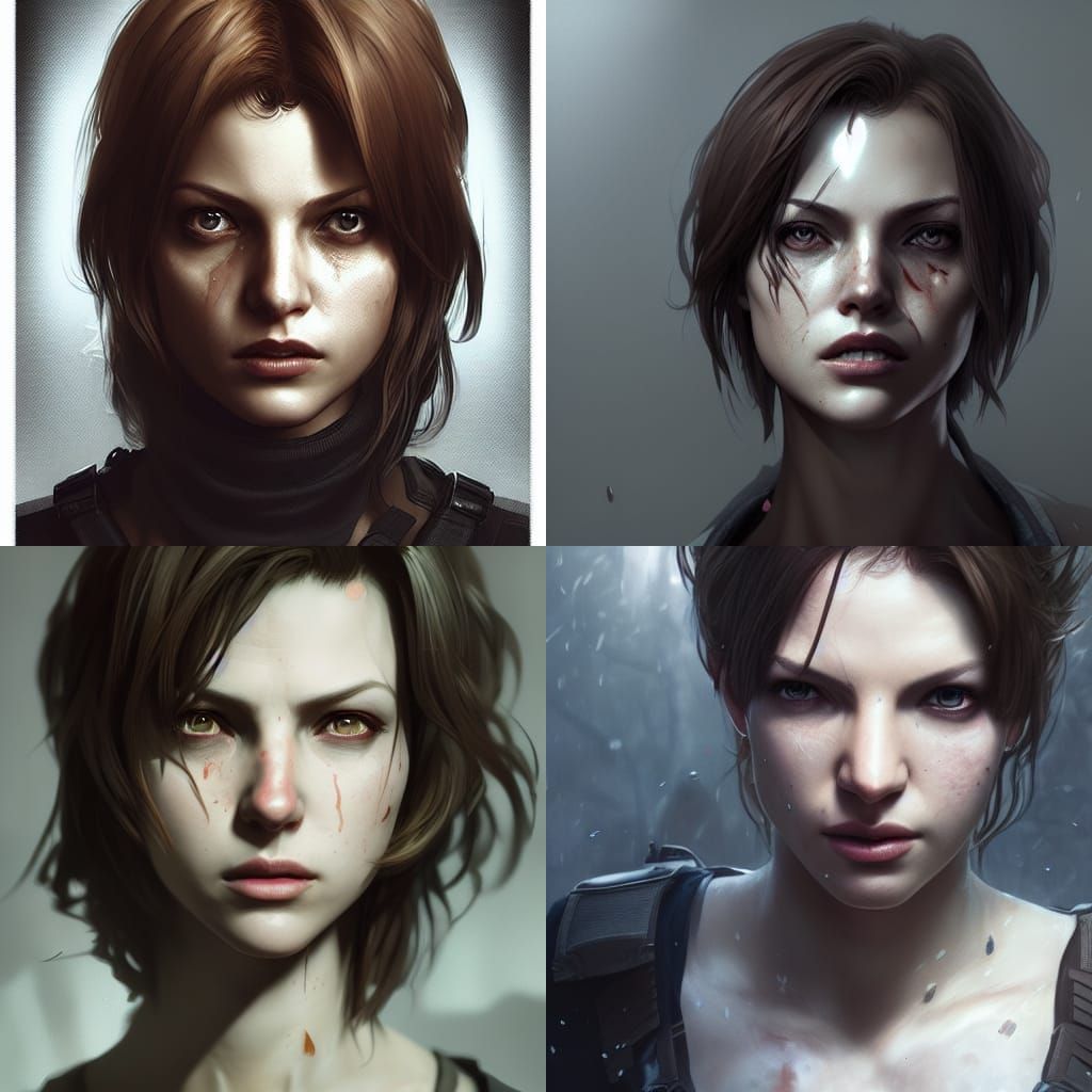 Resident Evil Portrait in Art Nouveau Style