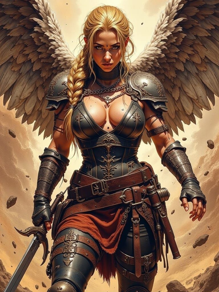 Valkyrie Warrior in Epic Comic Book Style