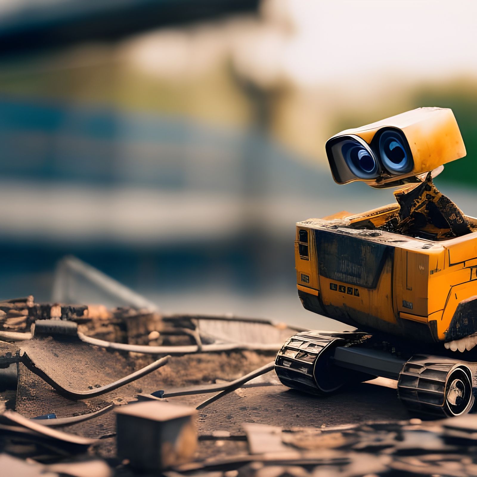 Wall-E on a Scrap Pile: Professional Photography