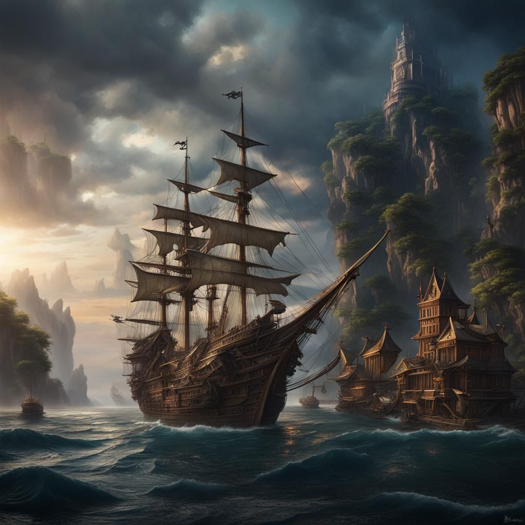 Naval Fantasy Concept Art in Deep Color