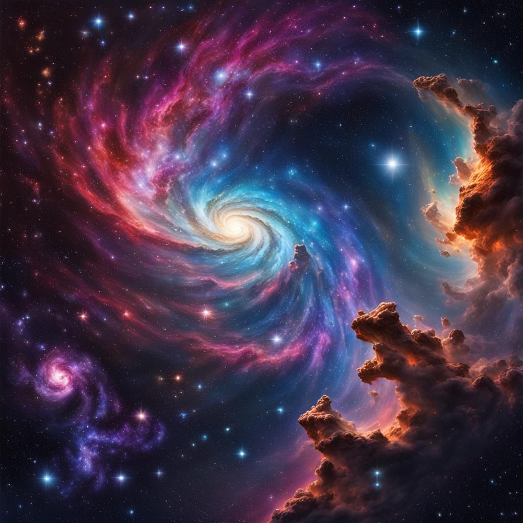 Vibrant Galaxy Illustration of Cosmic Vastness