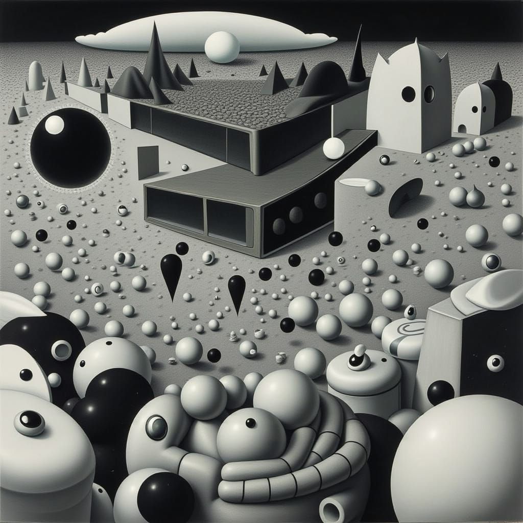 Futuristic Cityscape on a Black Sand Beach