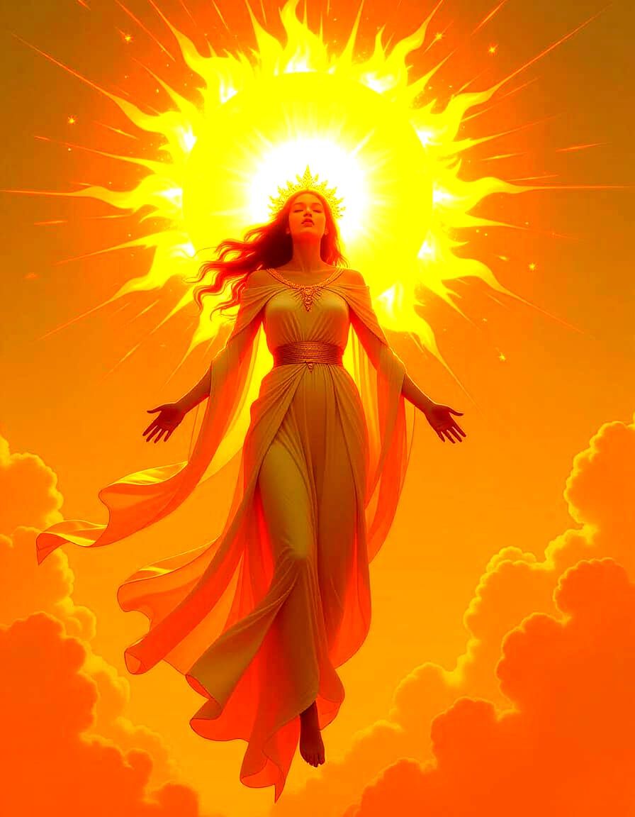 Icarus's Fall Before the Sun Goddess: A Romantic Vision