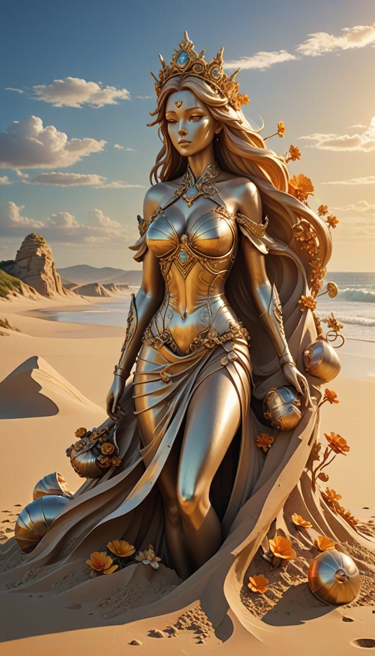 Sand Sculpture in Pop Art Anime Style