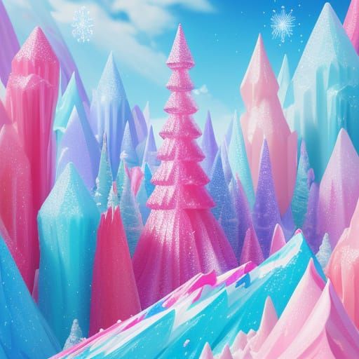 Ice Cream Wonderland Digital Illustration in Candy Art Style