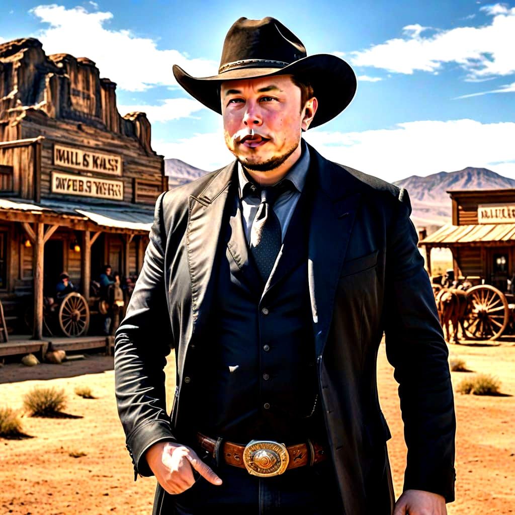 Elon Musk as Gunslinger in Wild West