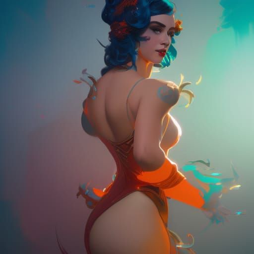 Hyperdetailed Burlesque Concept Art in Art Nouveau Style