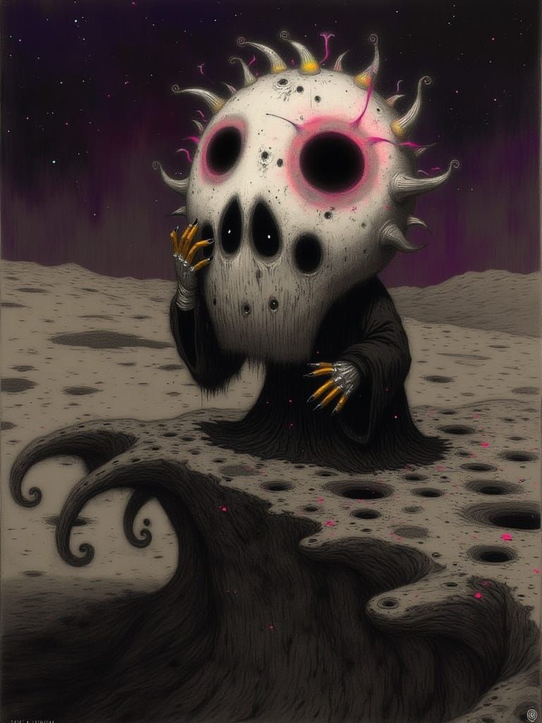 Dark Fantasy Concept Art of Abandoned Majora's Mask on the M...