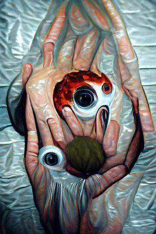 Hands Holding a Giant Eyeball