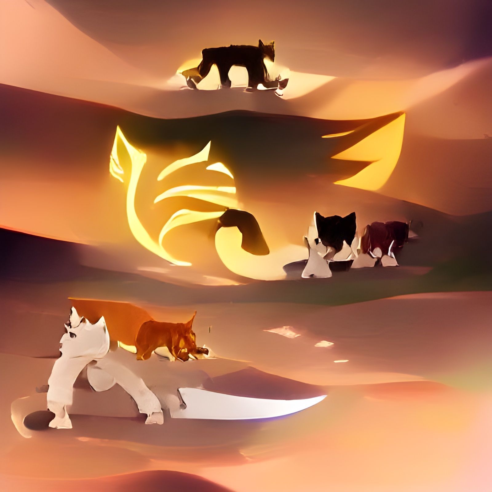 Fierce Warrior Cats Battle Scene