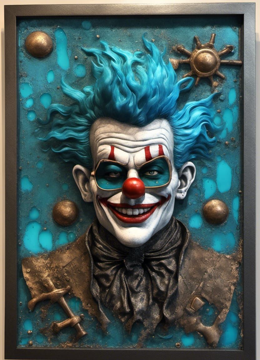 Clown Pirate on Ship with Radiation Gel Paint