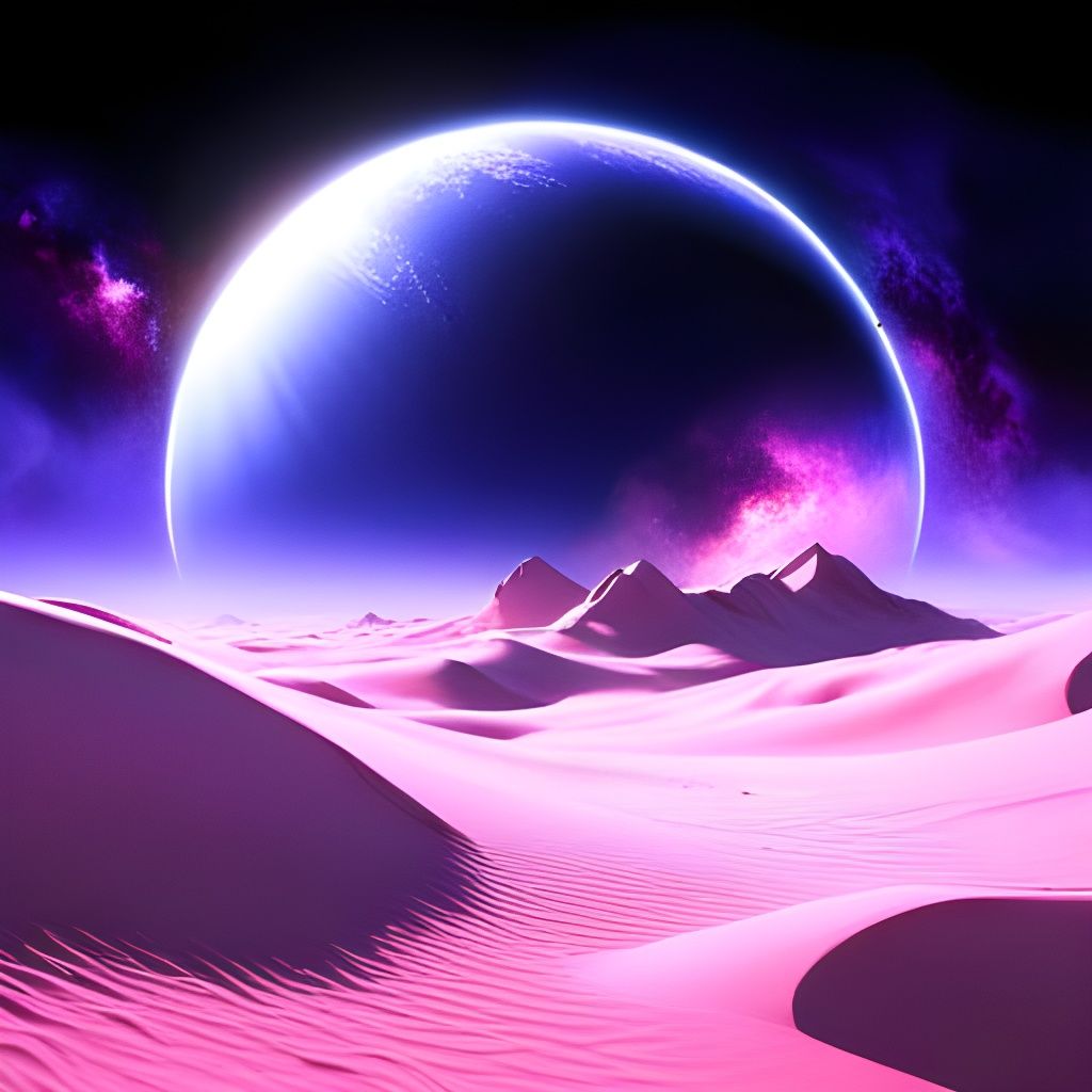 Surreal Planet with Glowing Atmosphere in 3D Render