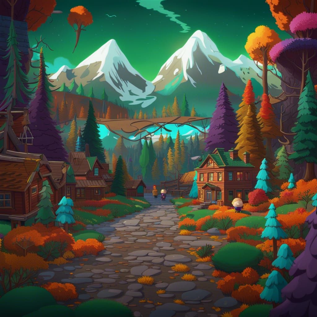 South Park Matte Painting in Unreal Engine 5