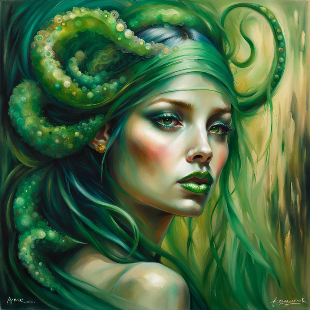 Intense Portrait of a Beautiful Alien