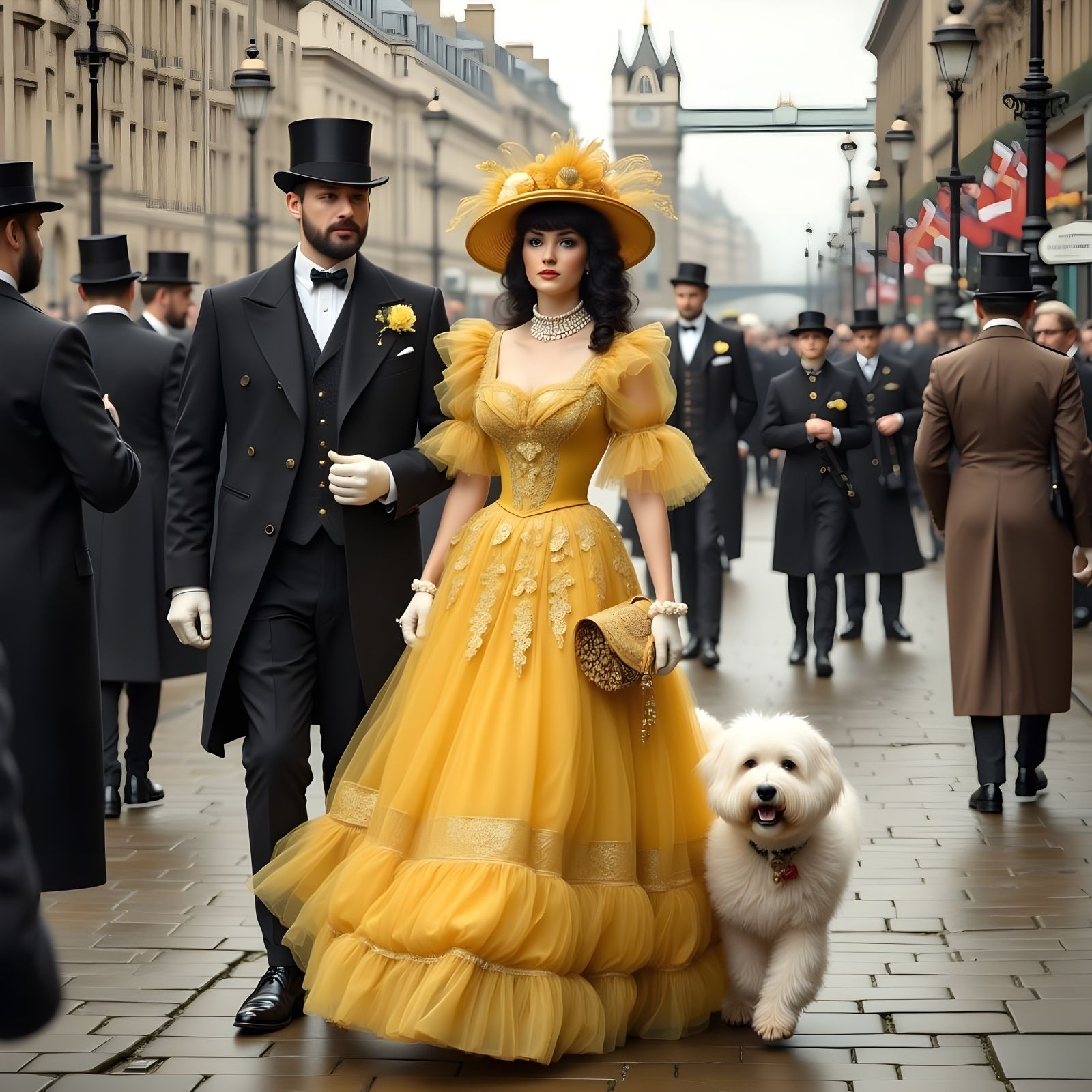 <lora:Flux Oil and Glory:1.0>  A gorgeous beautiful   black haired Victorian era style  classic woman wearing a gorgeous...