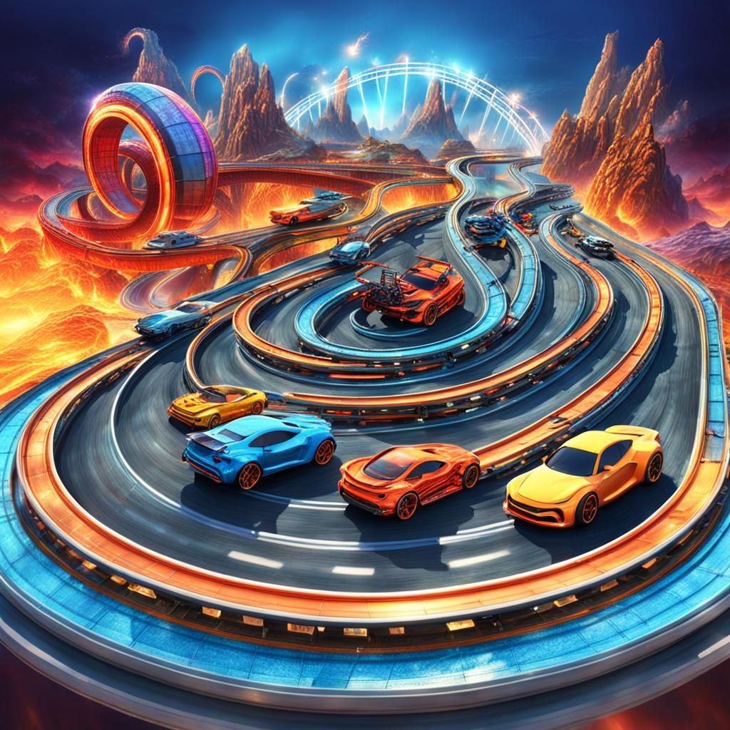 Fantasy Hot Wheels Track 3D Illustration