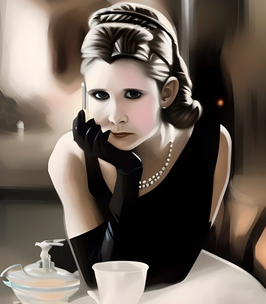 Carrie Fisher as Holly Golightly: Artstation Portrait