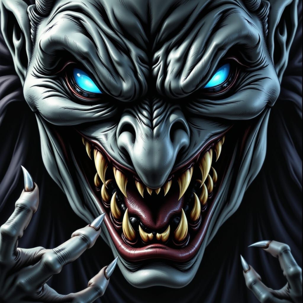 Dark Gargoyle in a Mischief-Inducing Glow