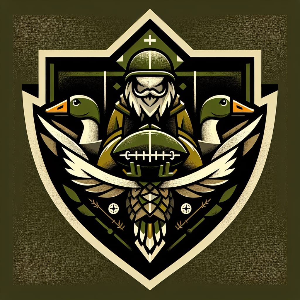 Gnome and Goose Blood Bowl Logo in Bauhaus Style