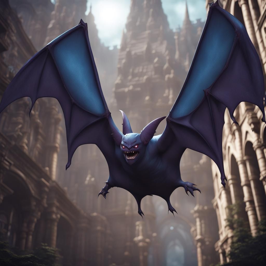 Realistic Zubat Detailed Matte Painting