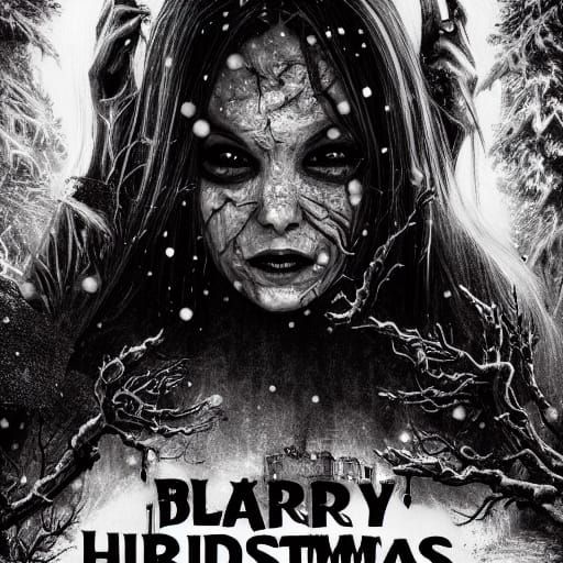 Christmas Horror Movie Poster in Detailed Matte Painting