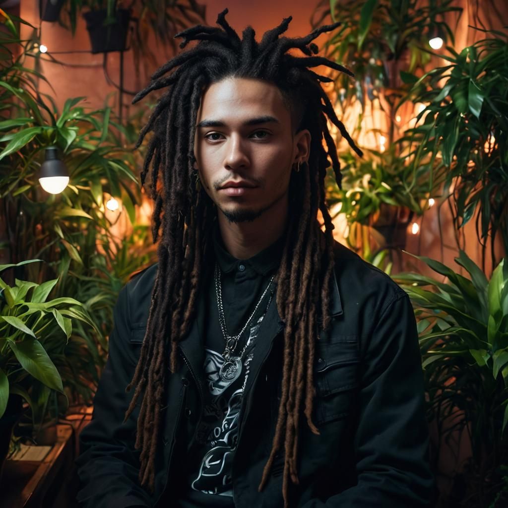 Cyber Goth Portrait in a Neon Noir Style