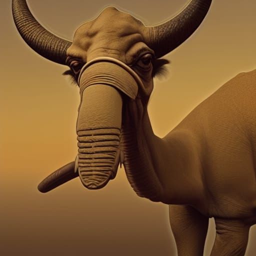 Fantastic Hybrid Creature with Camel Feet and Bird Wings