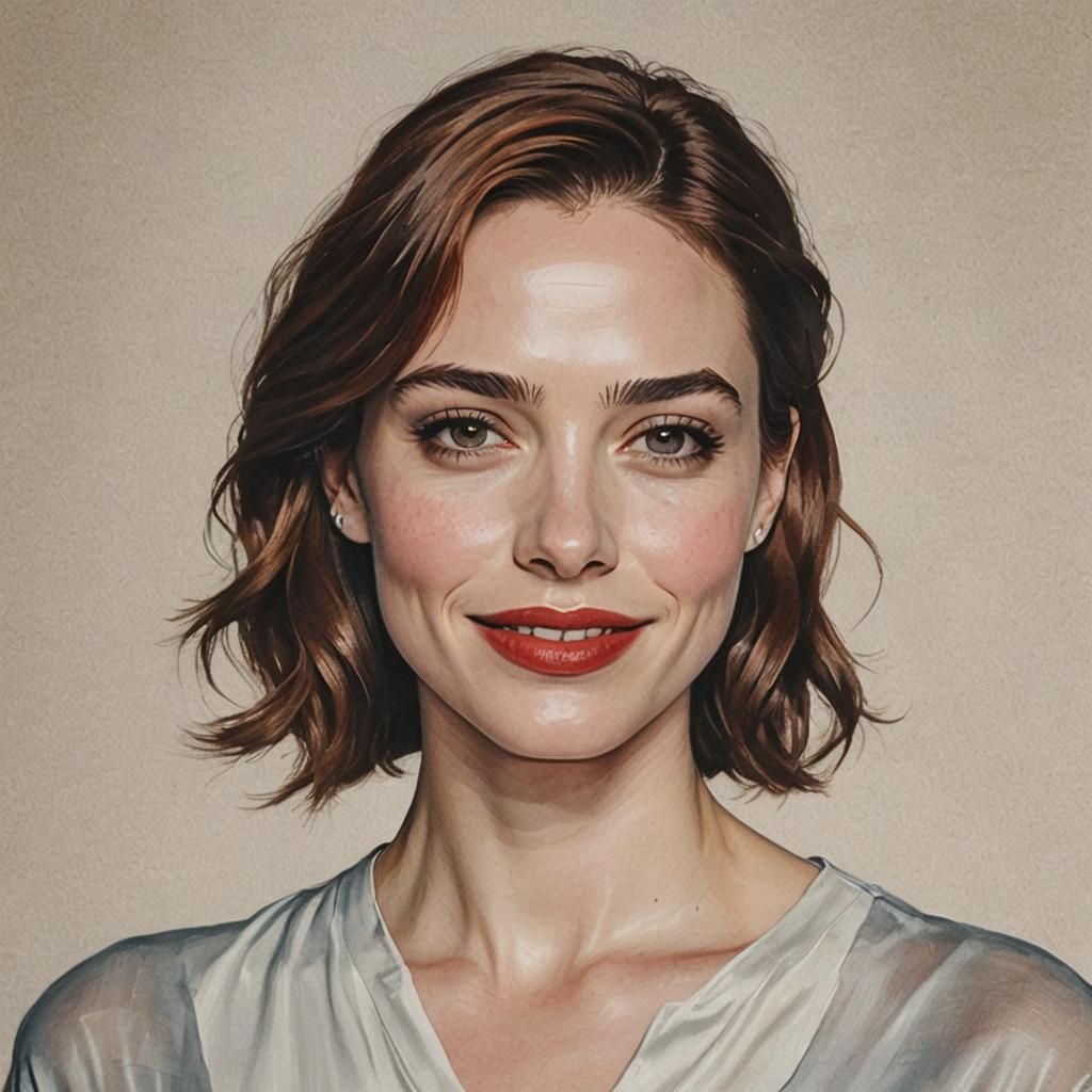 Portrait of Woman with Composite Features in Studio Lighting