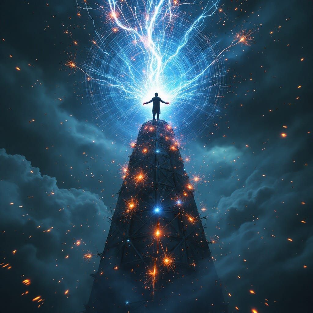 Cyberpunk Hero Harnesses Electromagnetic Forces