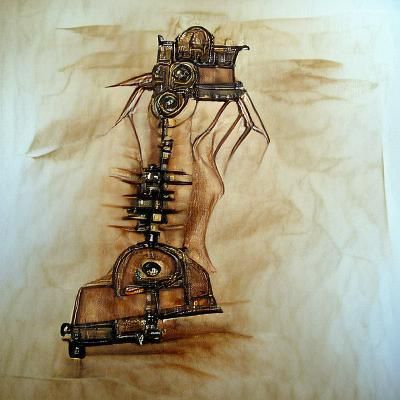 Steampunk Torture Device: Hand-Drawn Illustration