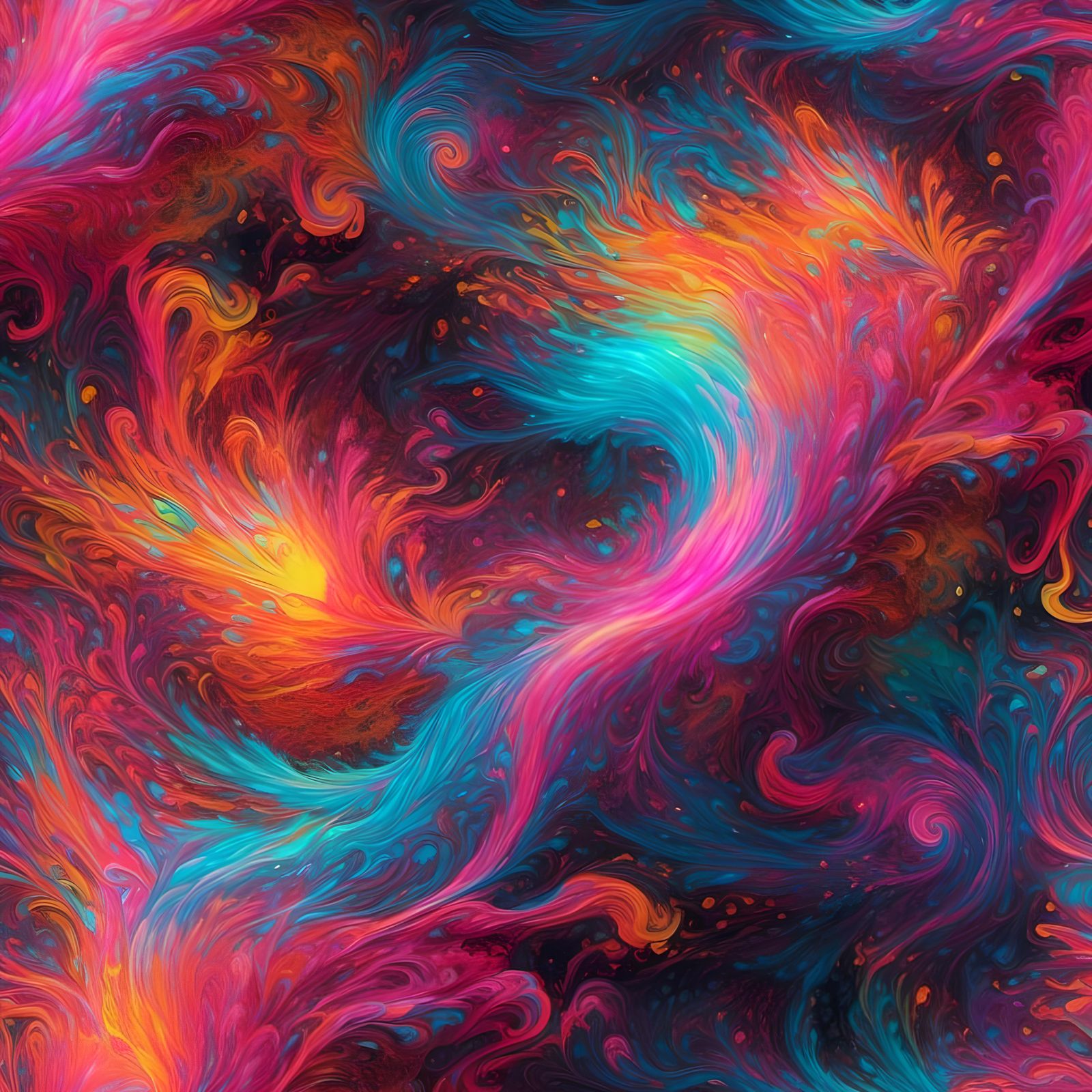 Wild Swirling Bright Multi-Coloured Entity in Space