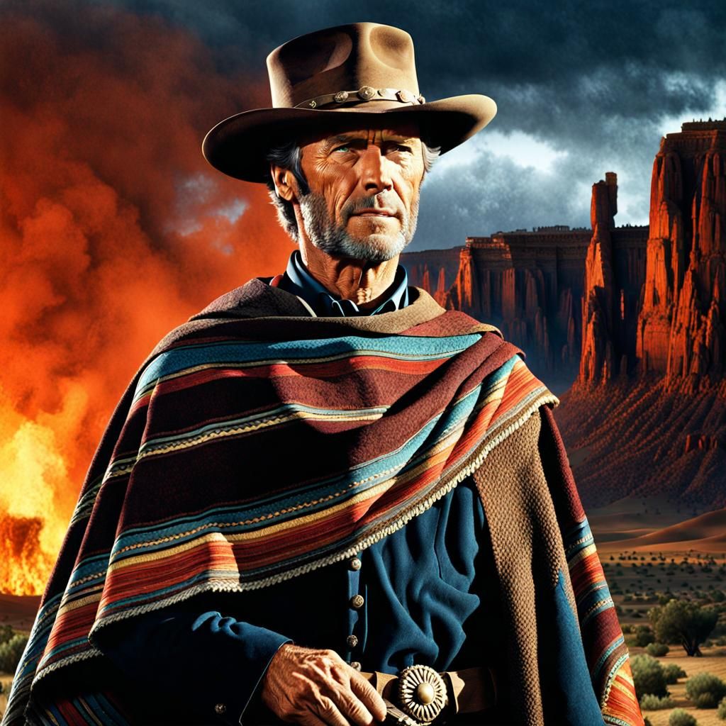 Clint Eastwood as Man With No Name: Digital Art