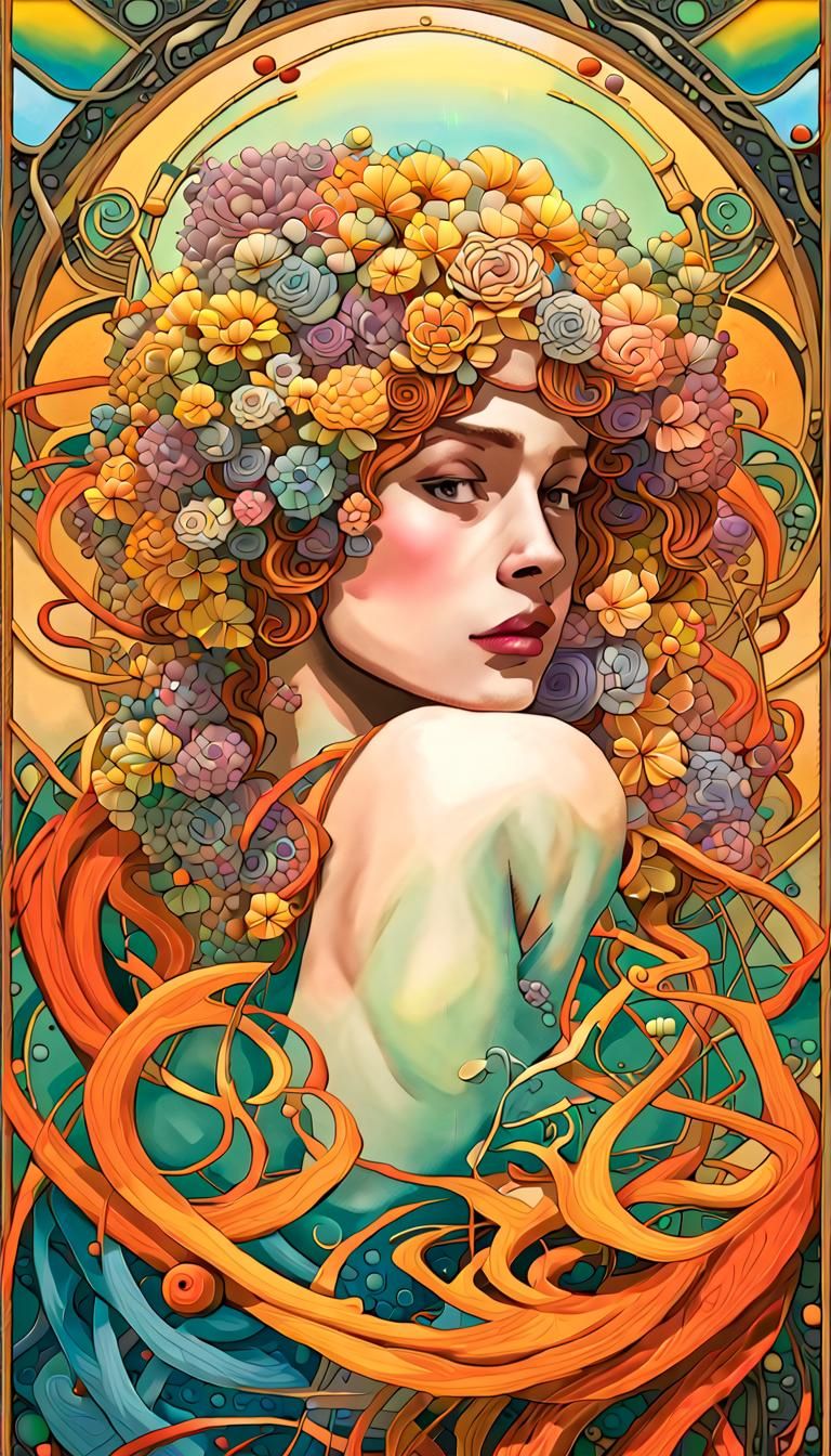 Abstract Landscape in Art Nouveau Expressionism