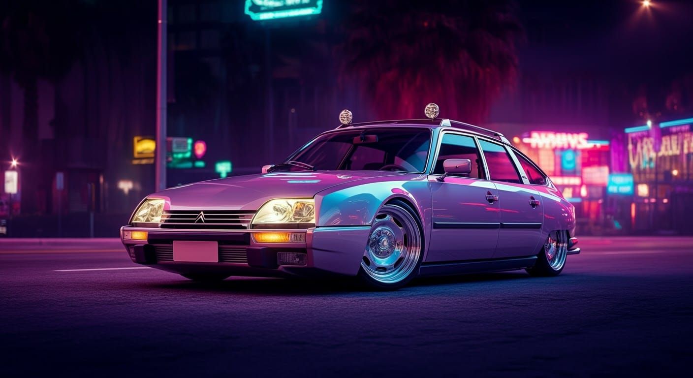 Neon-Lit Citroen CX 4x4 Lowrider in Los Angeles
