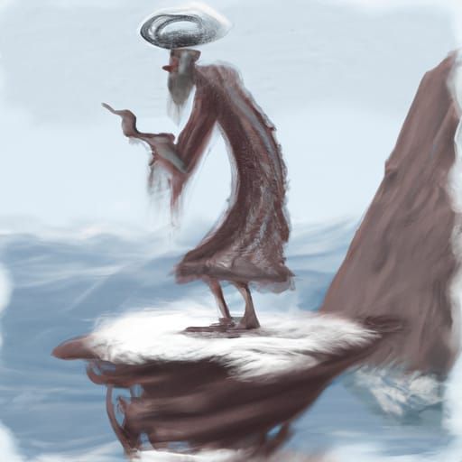 Eldritch Mage Conjuring Storms: Moebius Style