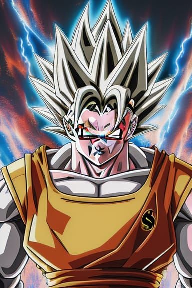 Super Saiyan Majin Buu sharp detail guku absorbed, dome house in the background, dragonballz, 8k resolution concept art ...