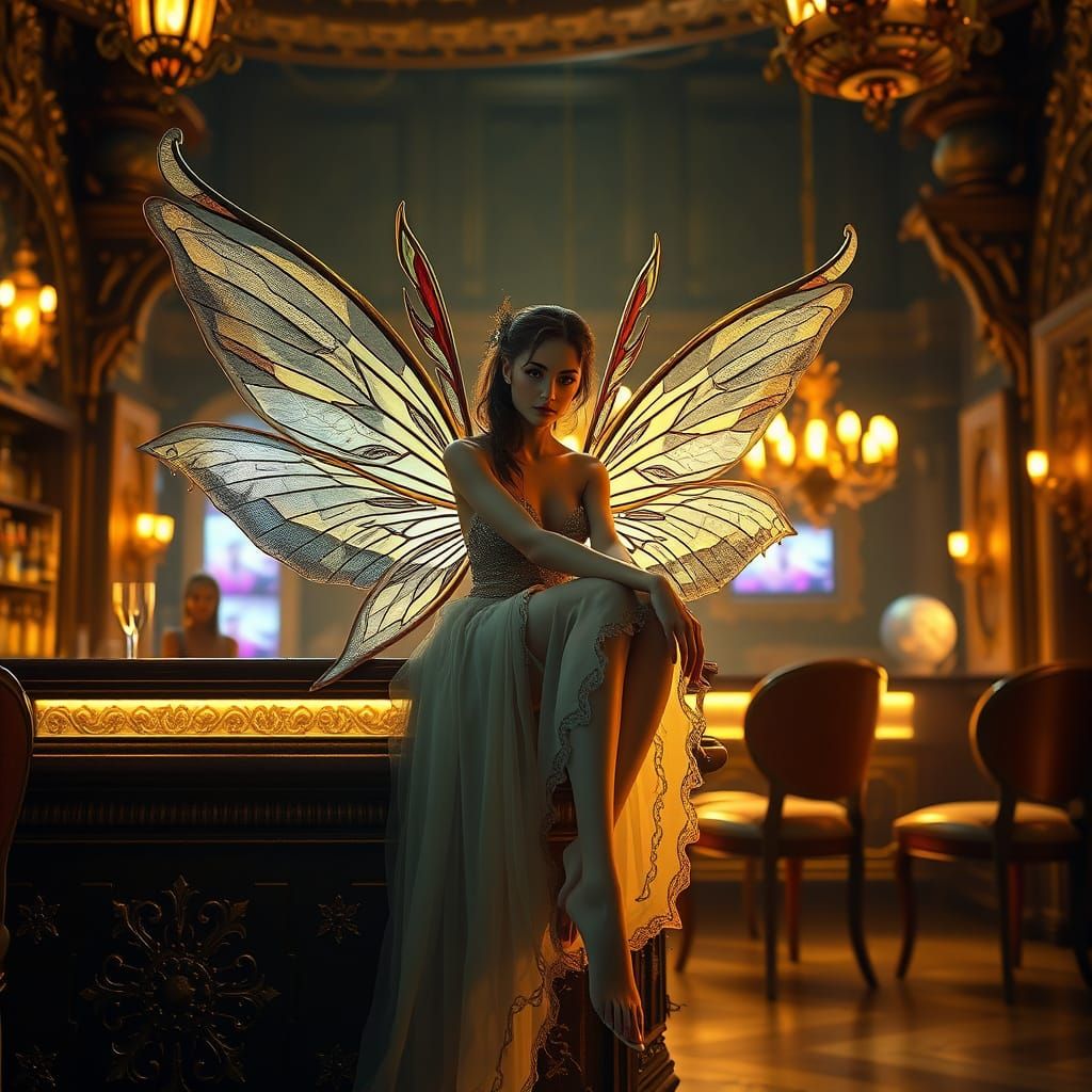 Ethereal Fairy Goddess in Golden Luxe