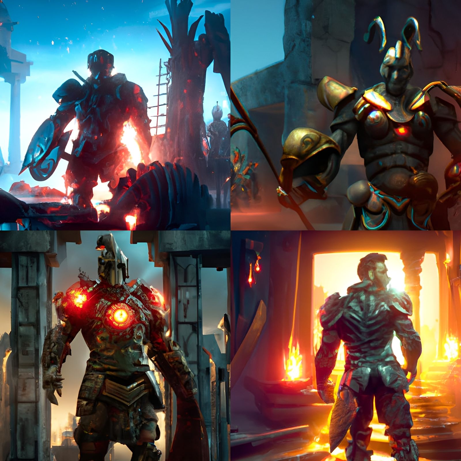 Spartan Warrior in Hell: Dark Fantasy Concept Art