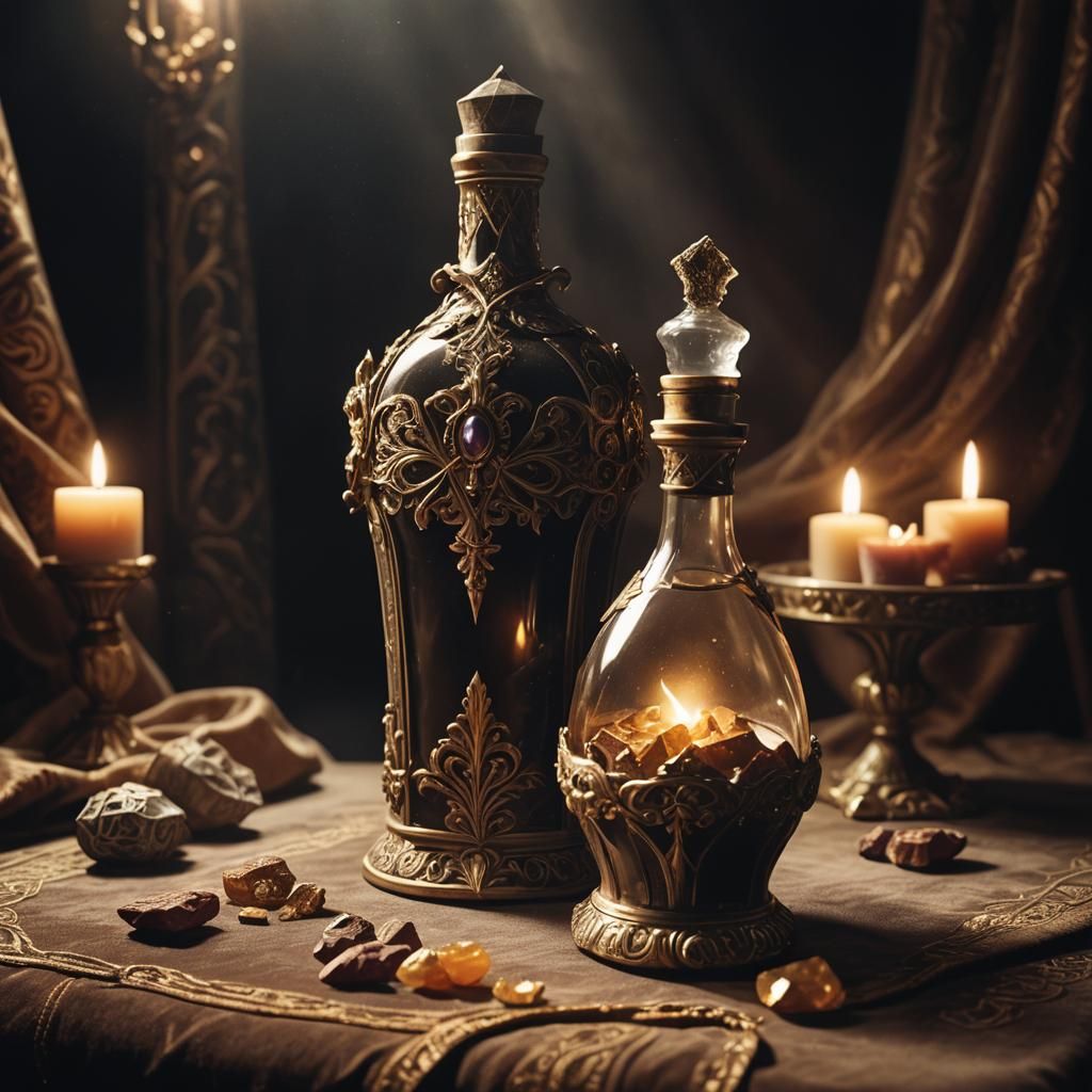 Ornate Ethereum Myrrh in Dark Fantasy Illustration